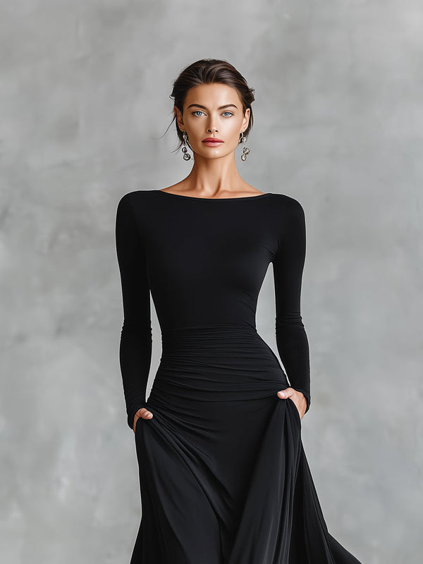 Anita | Elegant Maxi Dress with Flowing Pleats