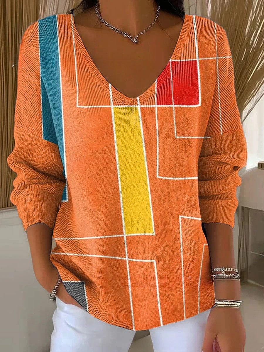 Amy | Colorful Sweater with V-Neck