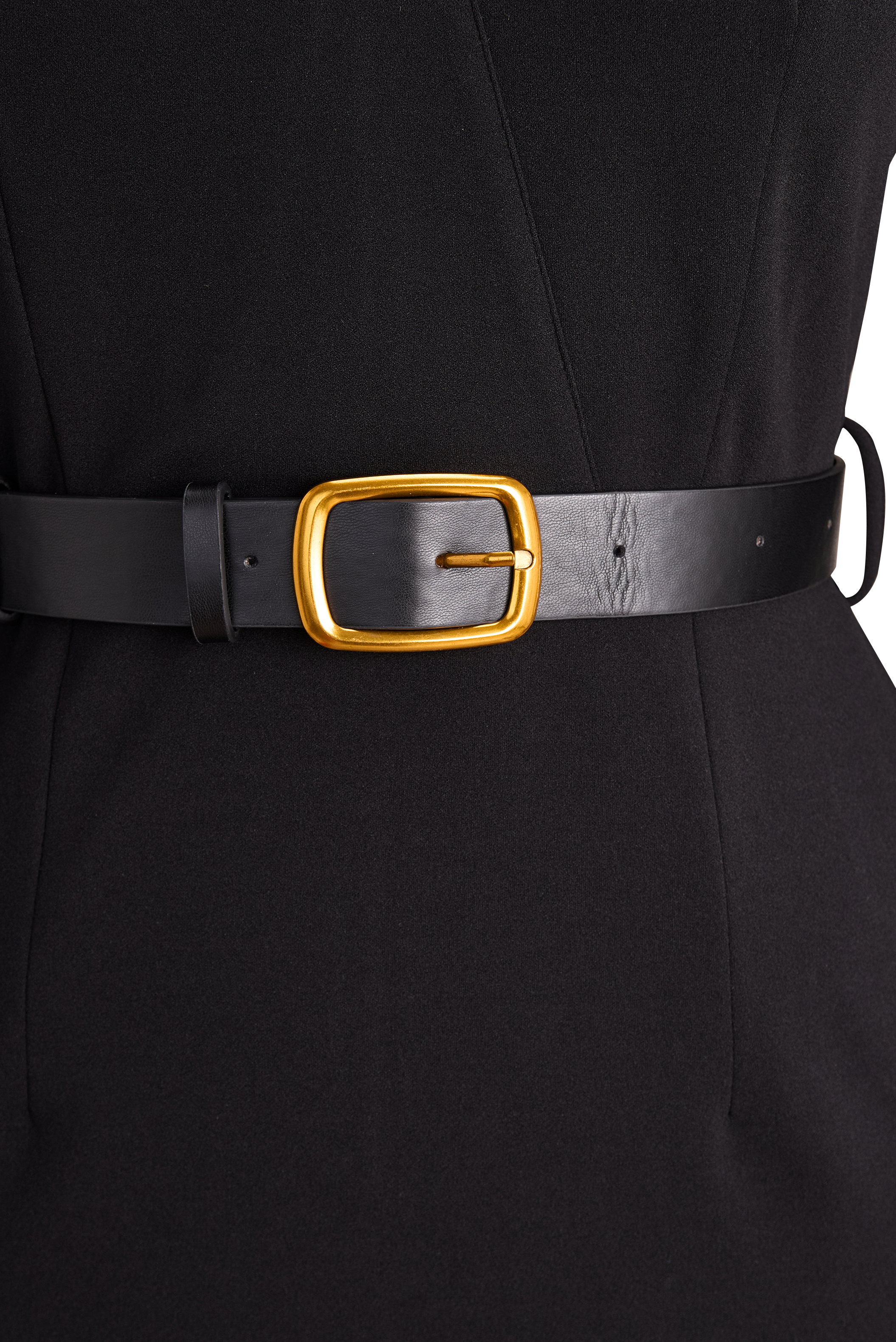 Camille | Black Belted Sheath Dress