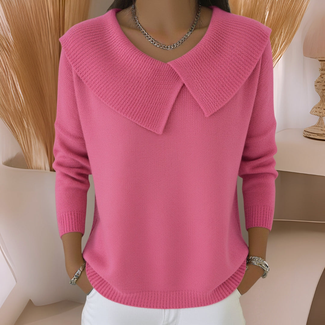 Leticia | Knit Sweater with Soft Collar