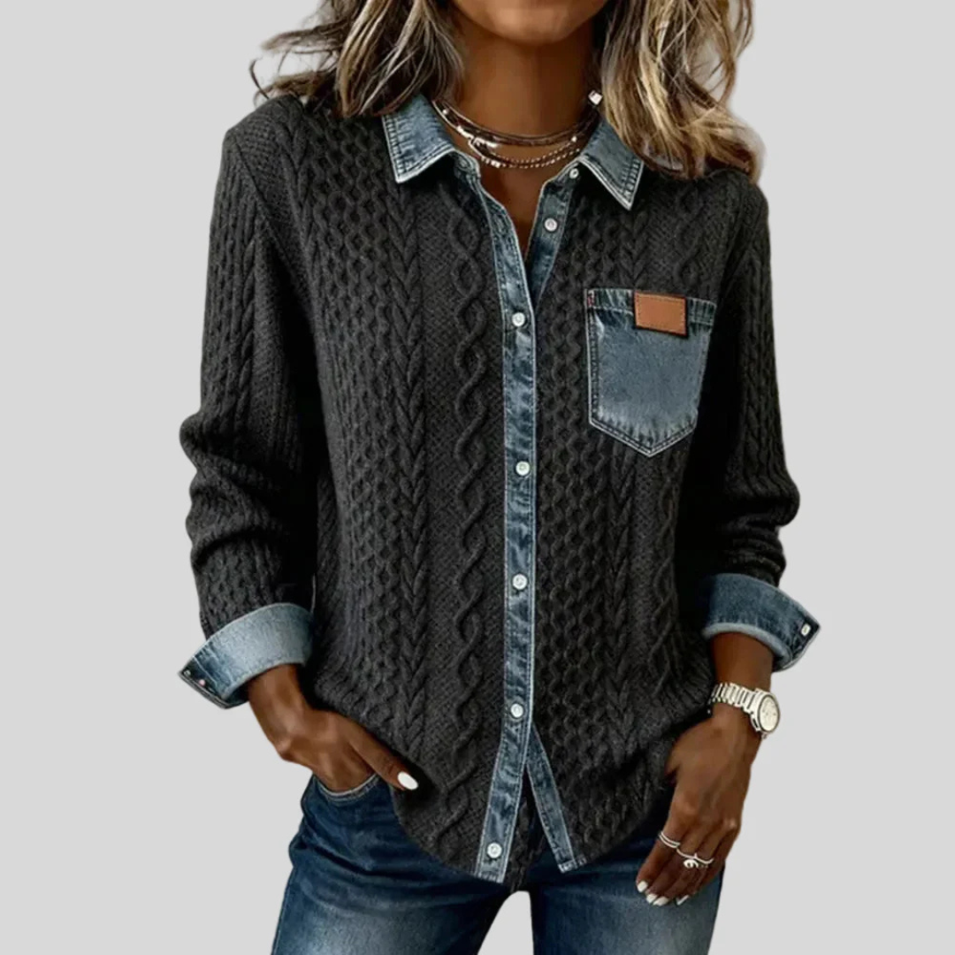 Dahlia | Denim Patchwork Shirt