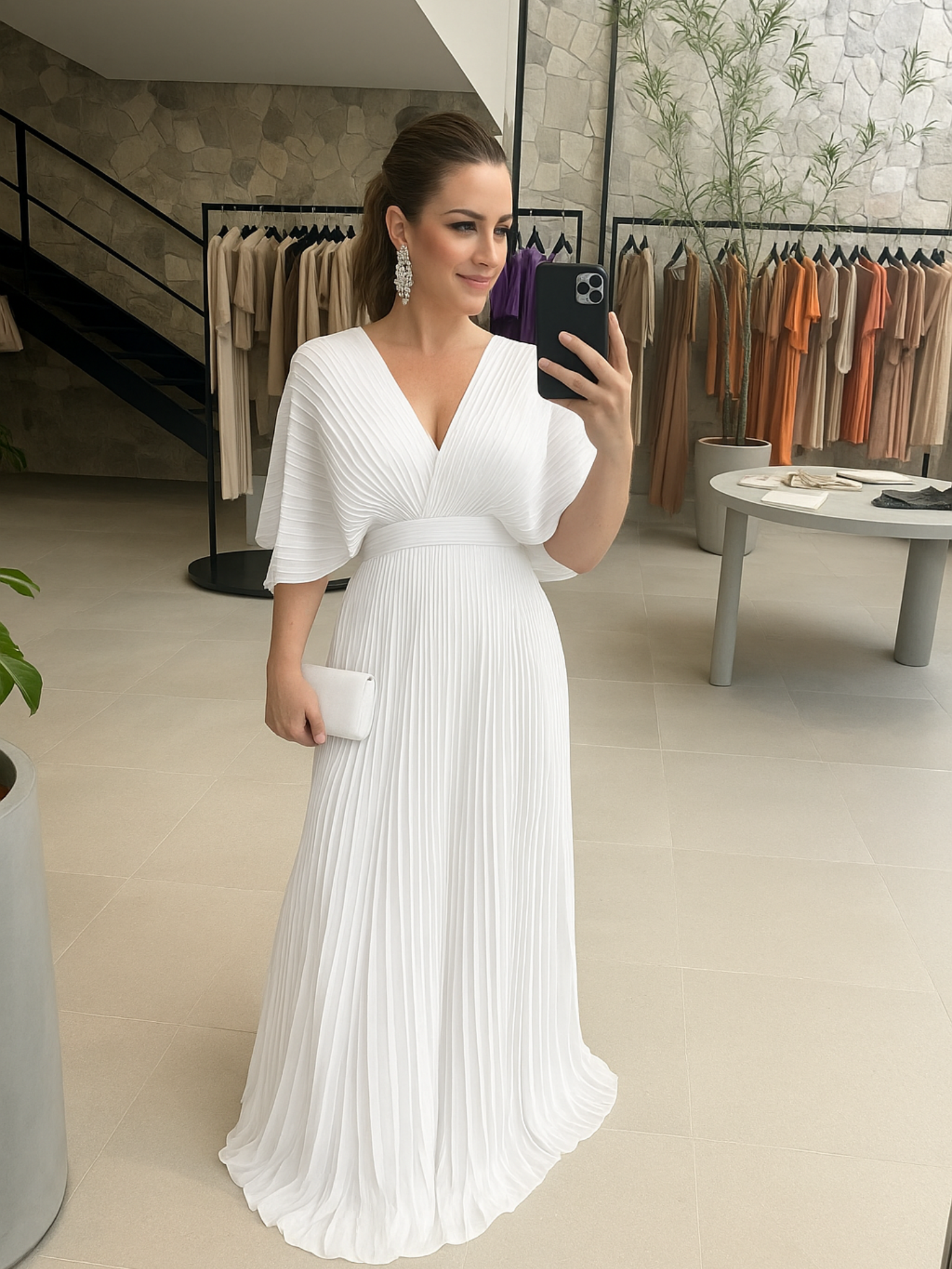 Maria | Lively Maxi Dress with Pleats