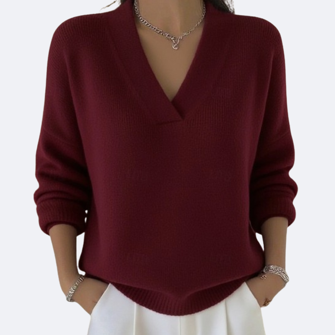 Summer| Soft Knit Sweater with V-Neck