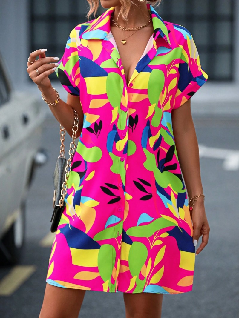 Tiana | Printed Button Down Dress