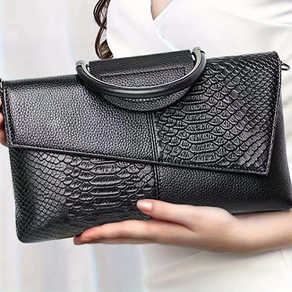 Cassandra | Handbag with Luxurious Crocodile Pattern