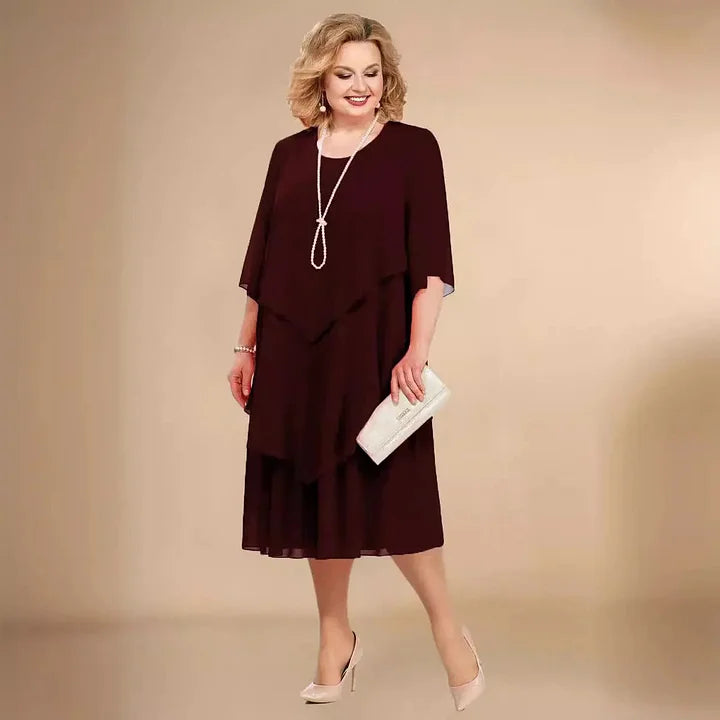 Brinley | Elegant Dress in Fabric with Irregular Layers