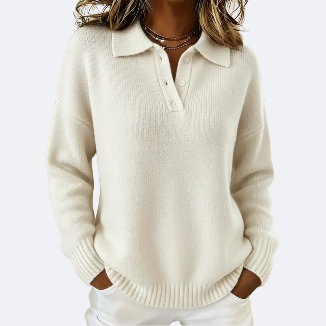Blakelyn | Soft Knit with Polo Collar