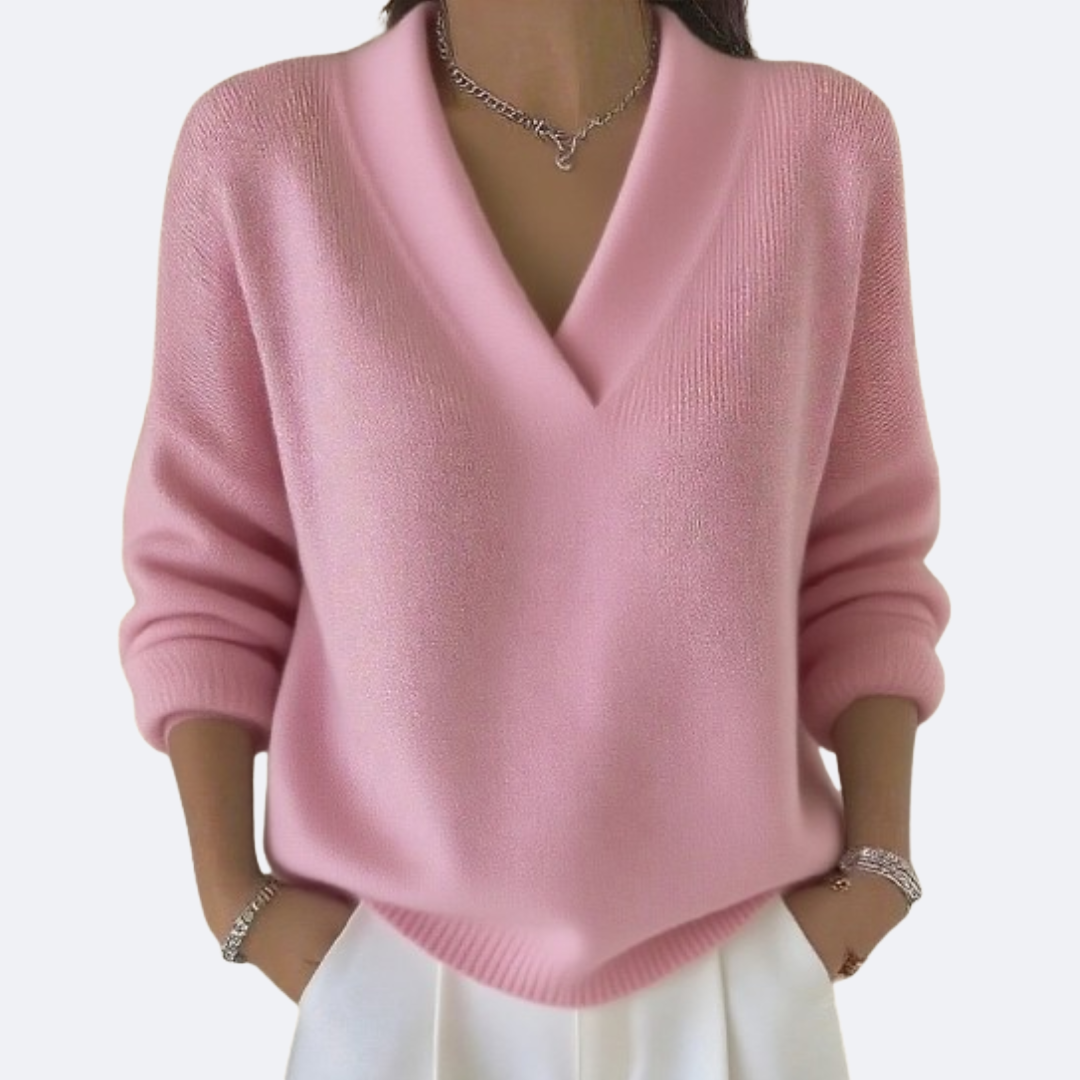 Summer| Soft Knit Sweater with V-Neck