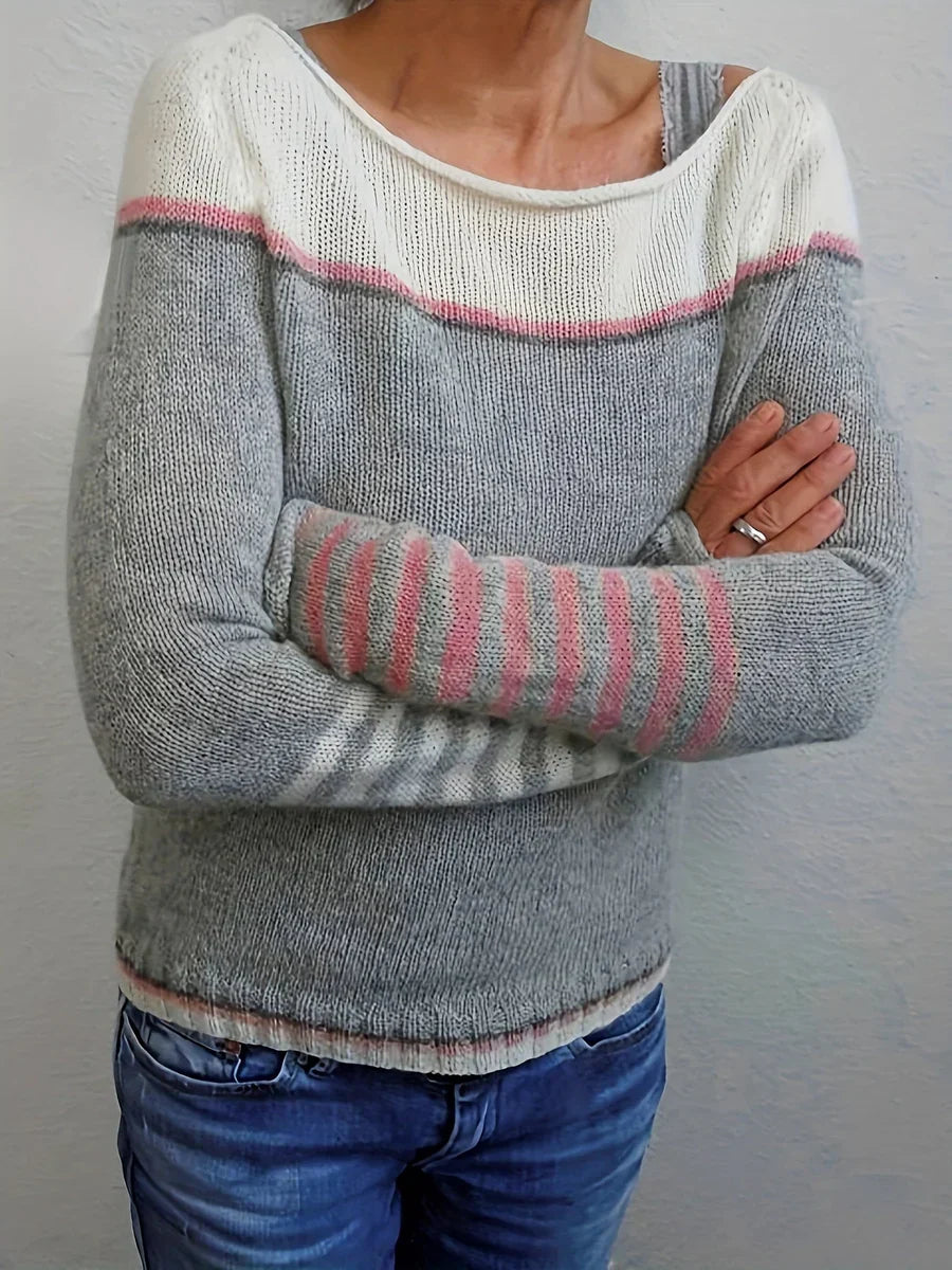 Callie | Long Sleeve Striped Knit Sweater