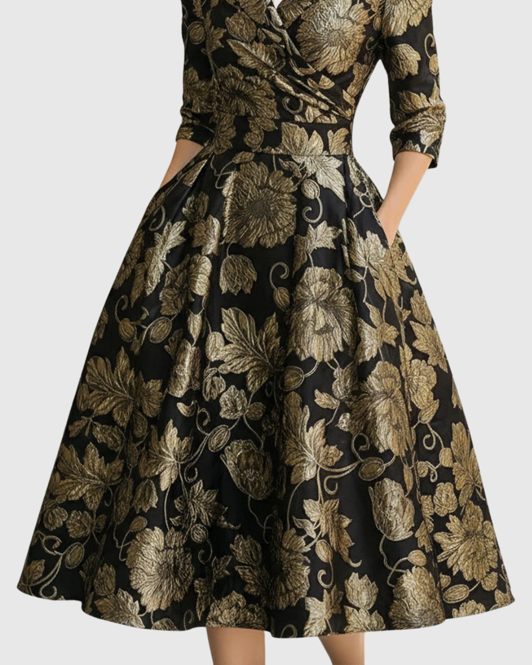 Riley | Floral Embroidered Midi Dress