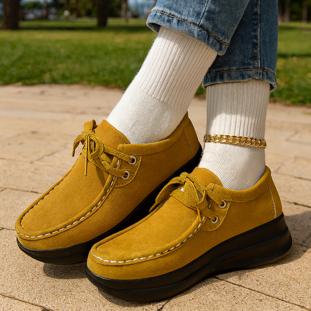 Amy | Lace Up Suede Shoes With Non Slip Sole
