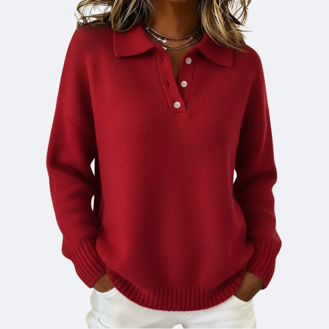 Blakelyn | Soft Knit with Polo Collar