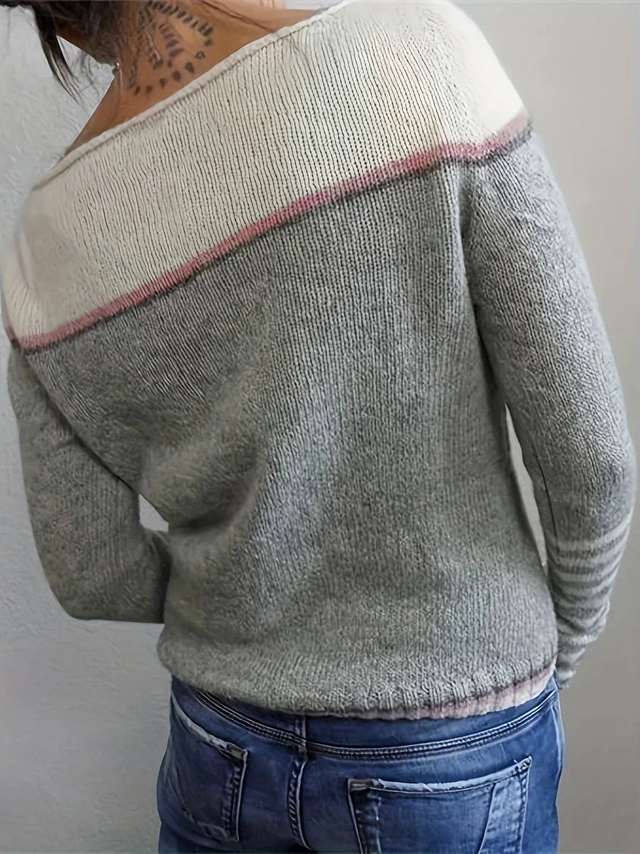 Callie | Long Sleeve Striped Knit Sweater
