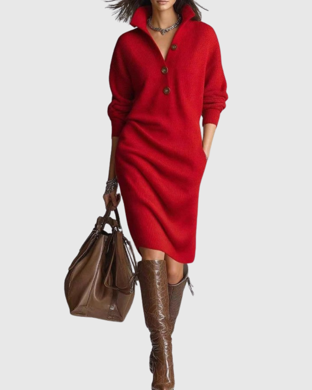 Maribel | Winter Knit Midi Dress