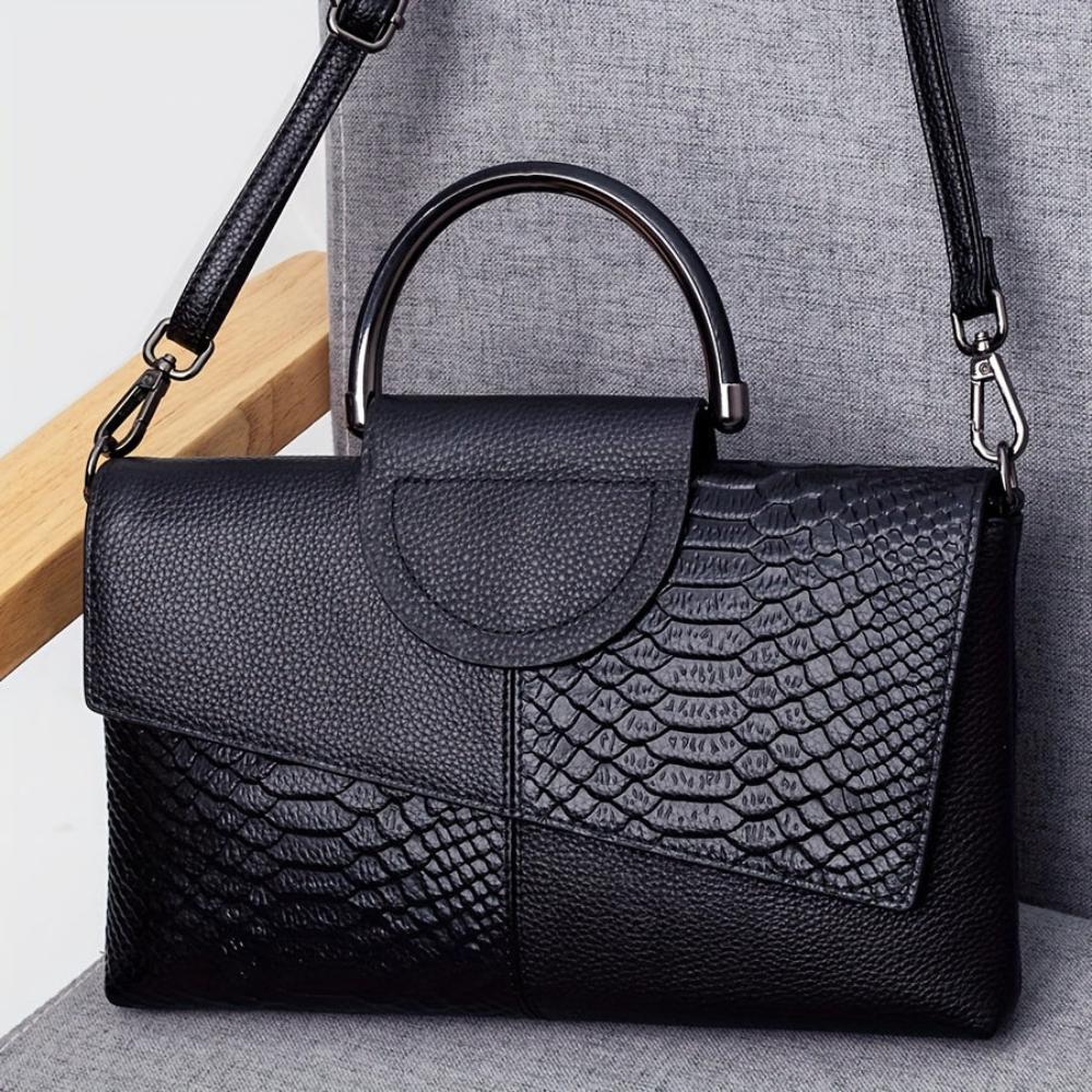 Cassandra | Handbag with Luxurious Crocodile Pattern