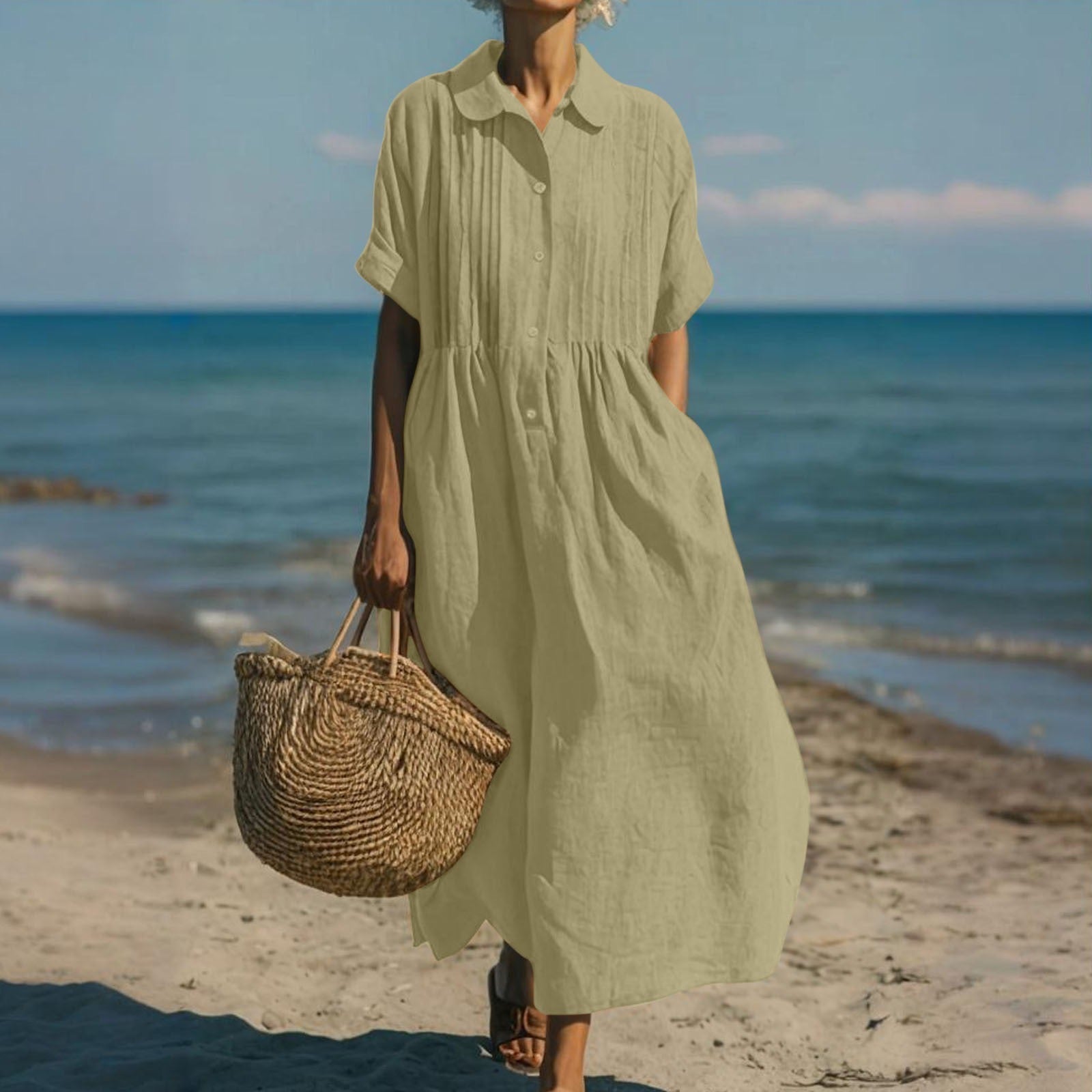 Delilah | Elegant, Loose Cotton Shirt Dress