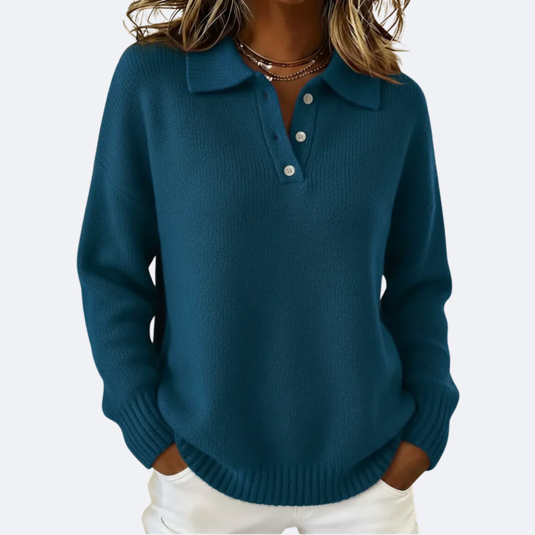 Blakelyn | Soft Knit with Polo Collar