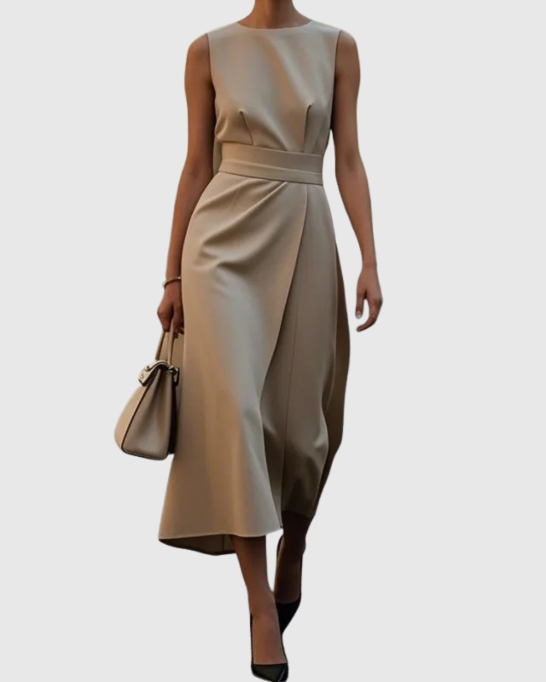 Aubrielle | Elegant Round-Neck Dress