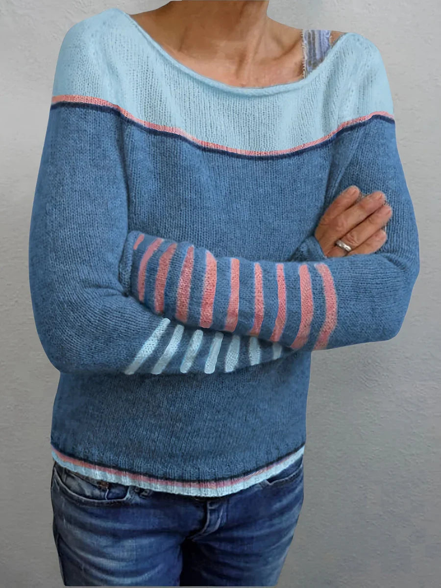 Callie | Long Sleeve Striped Knit Sweater