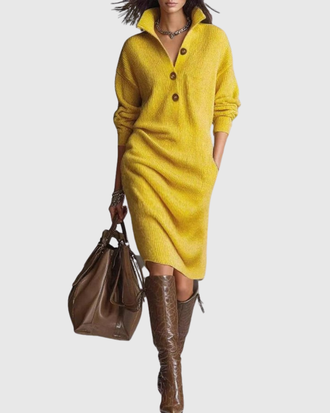 Maribel | Winter Knit Midi Dress