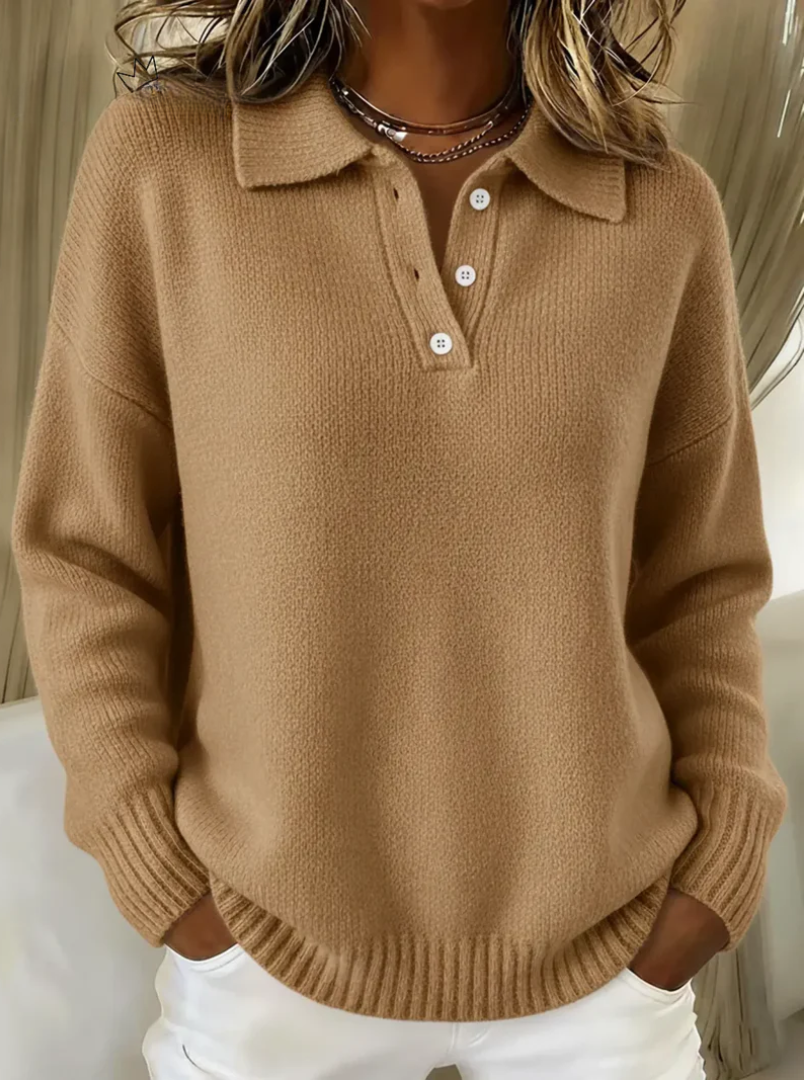 Cynthia | Soft Knit Polo Sweater
