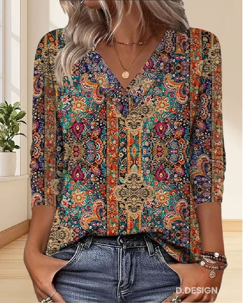 Charlotte | Printed Blouse V-Neck