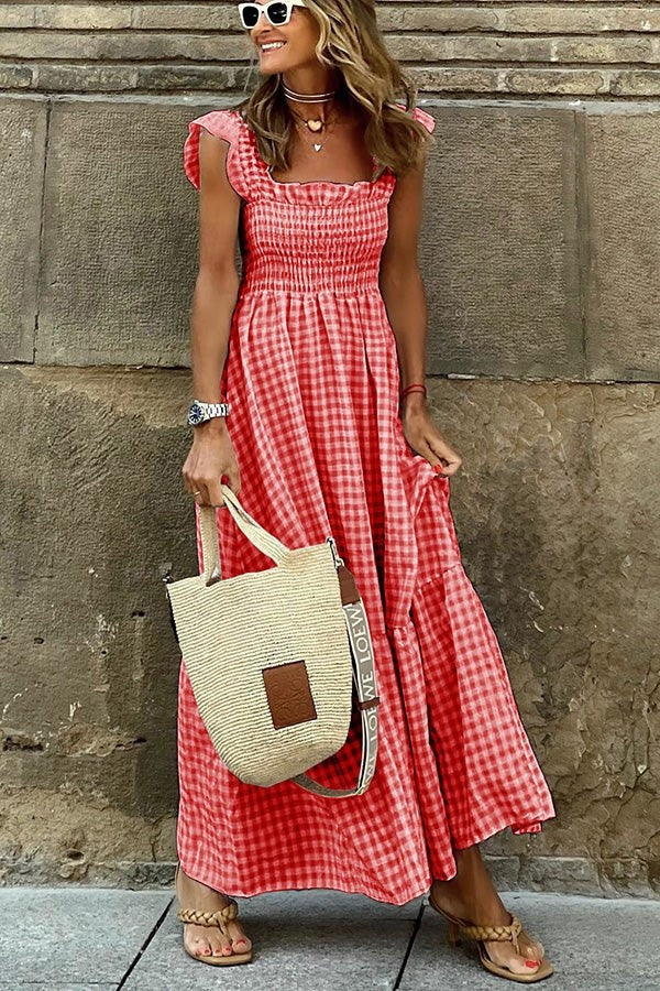Ivara | Elegant Plaid Summer Dress