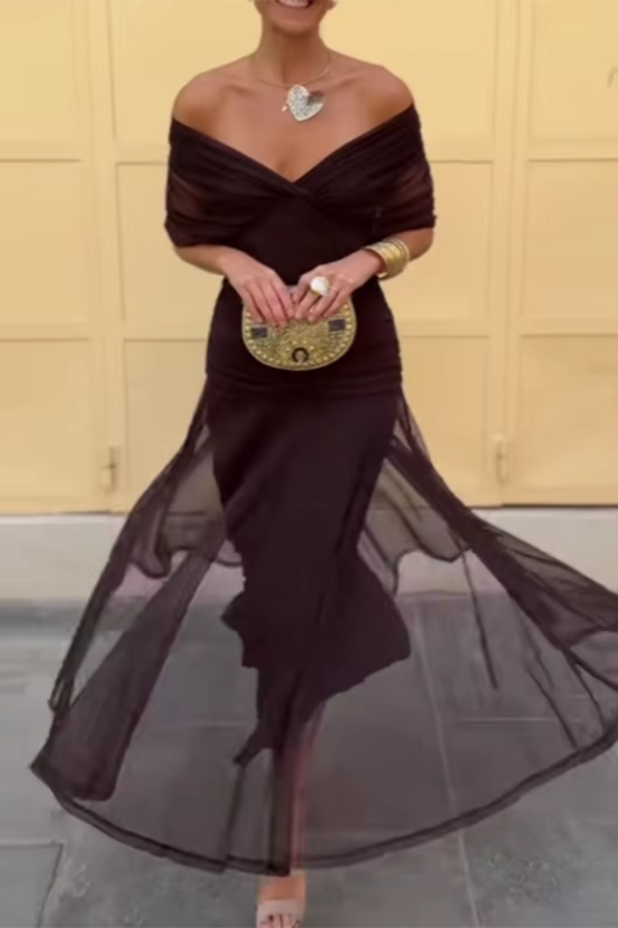 Hannah | Elegant Maxi Party Dress with V-Neck