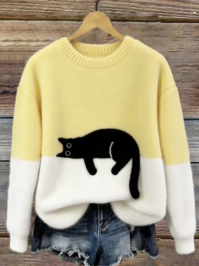 Julia | Women's Sweatshirt with Cat Graphic
