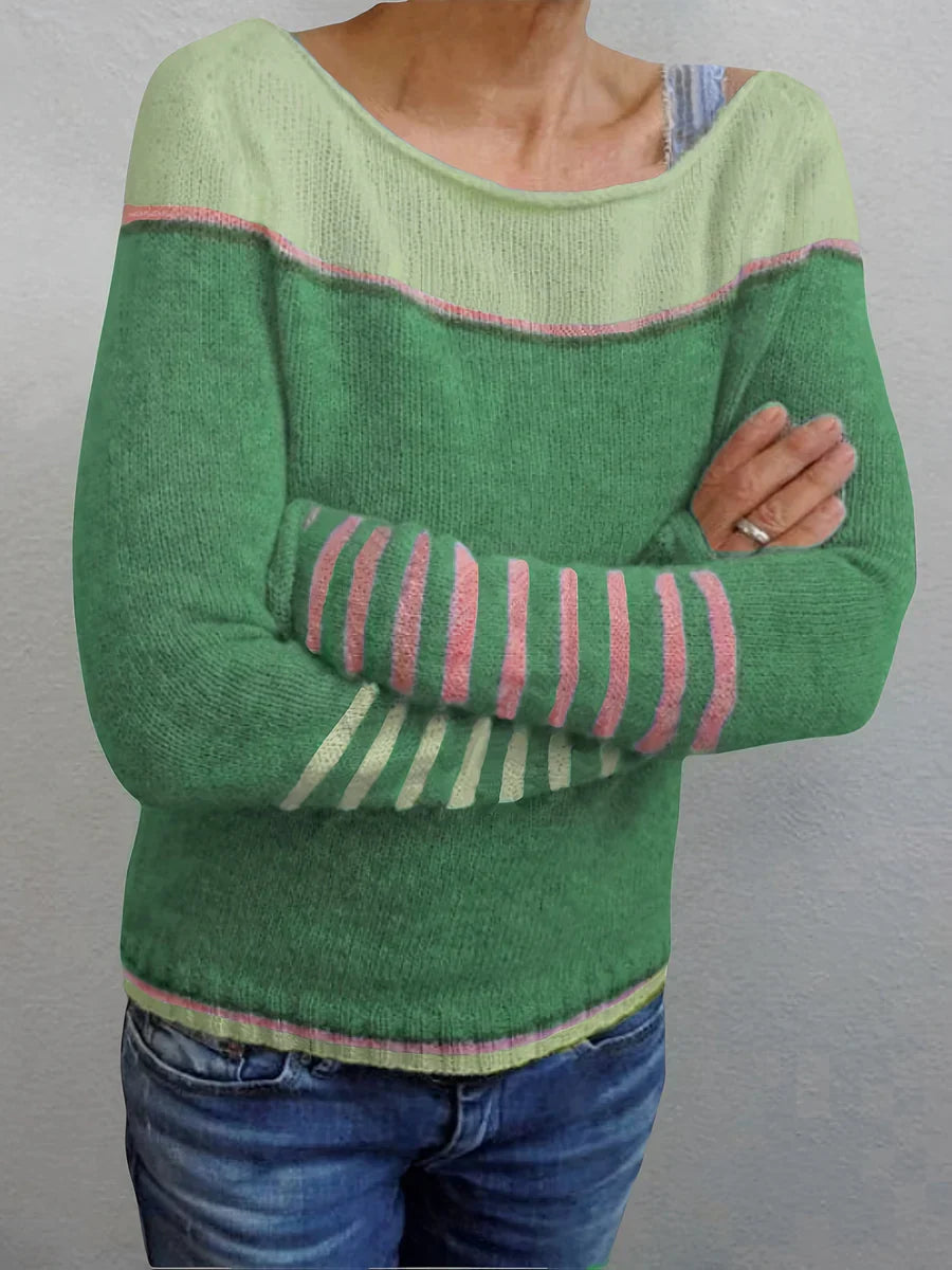 Callie | Long Sleeve Striped Knit Sweater