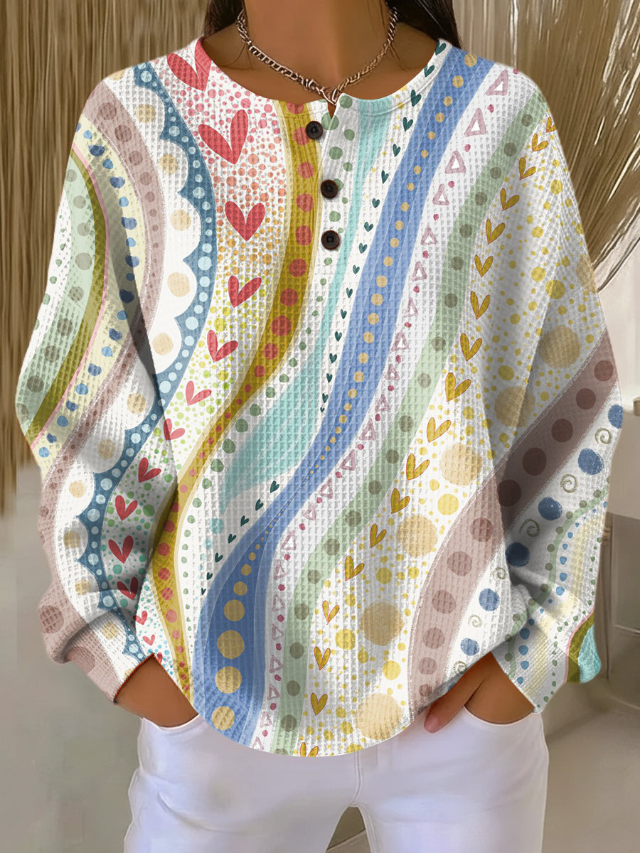 LUNA | Sweater with Colorful Stripe Patterns