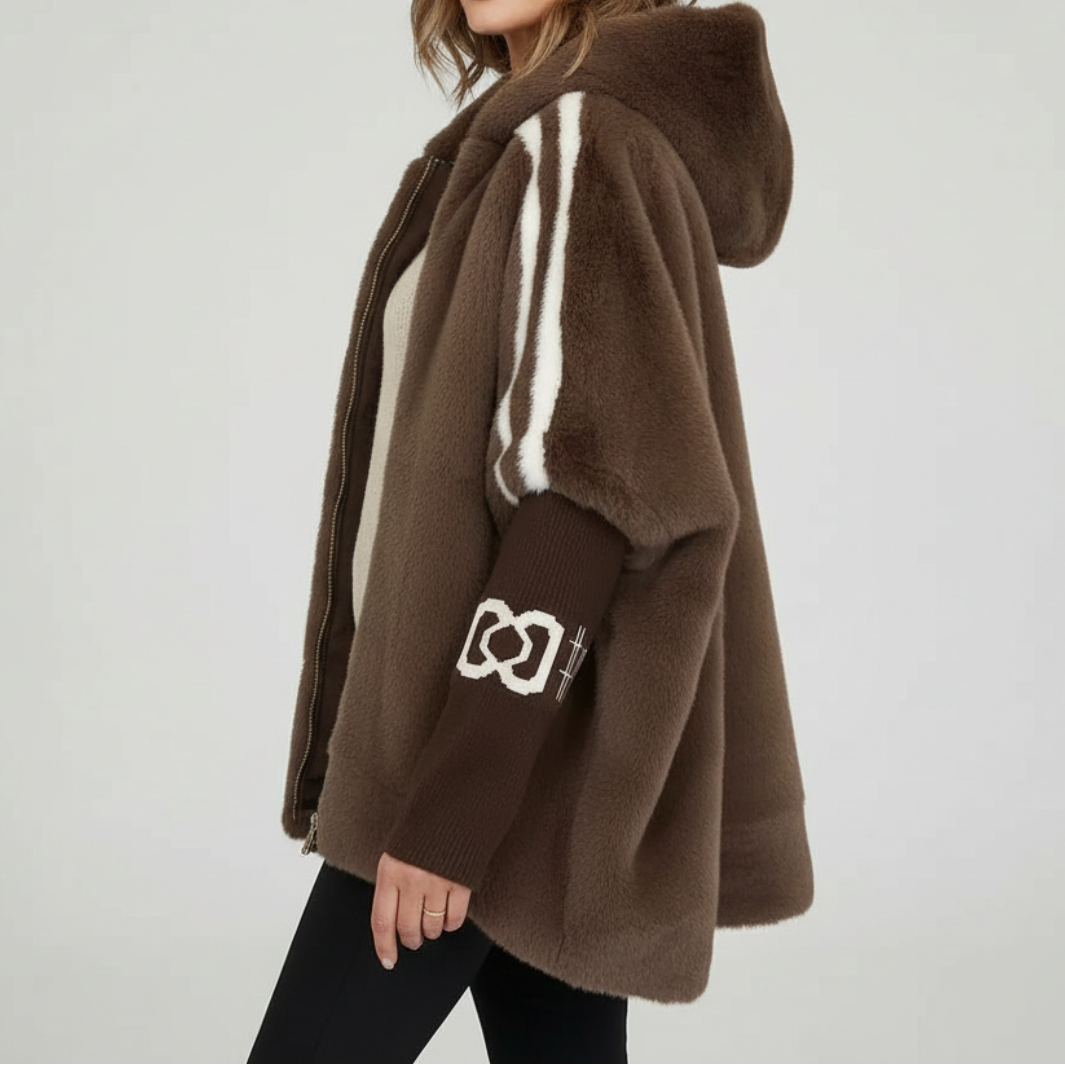 Arya | Warm Hooded Teddy Coat
