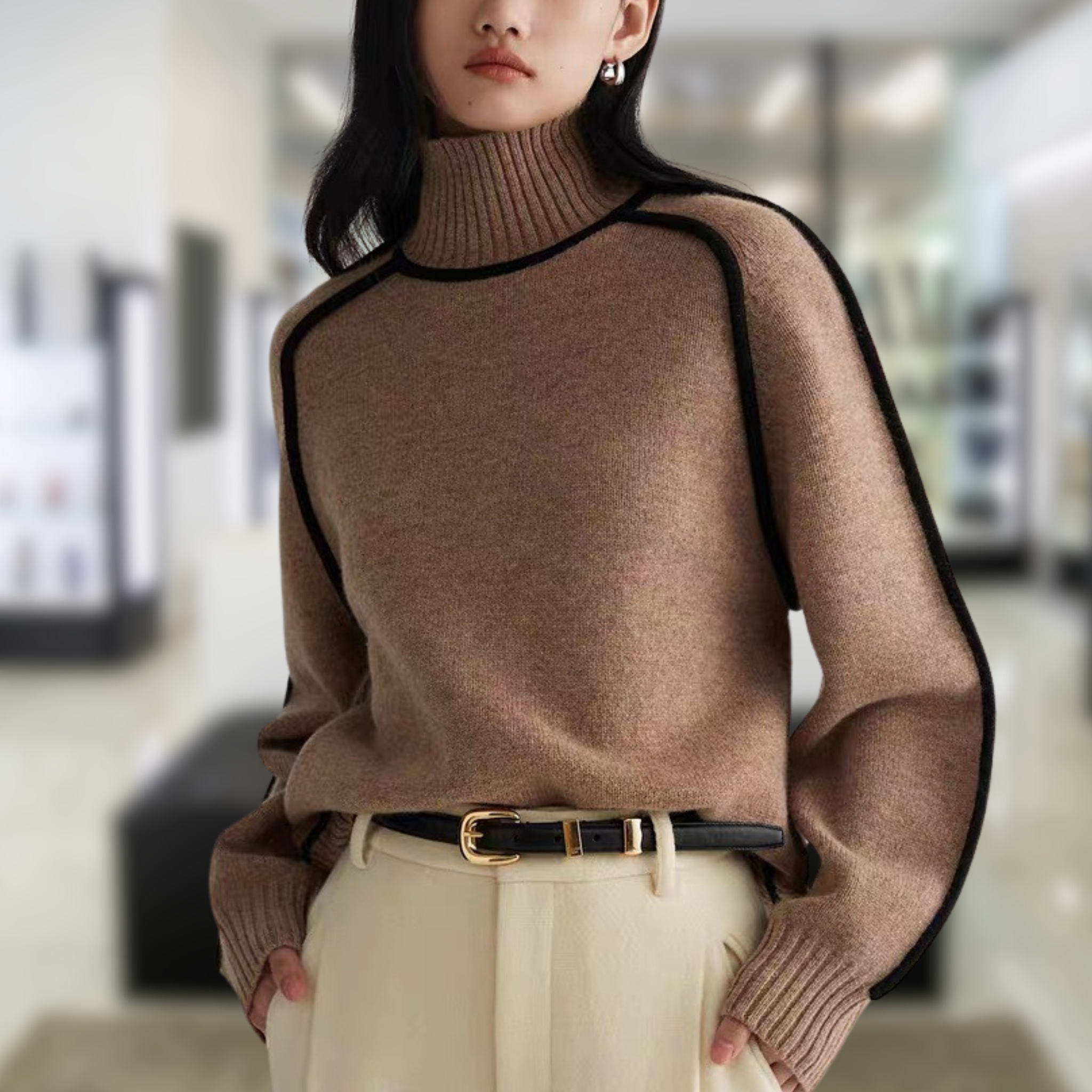 Susan | Comfortable High Neck Sweater