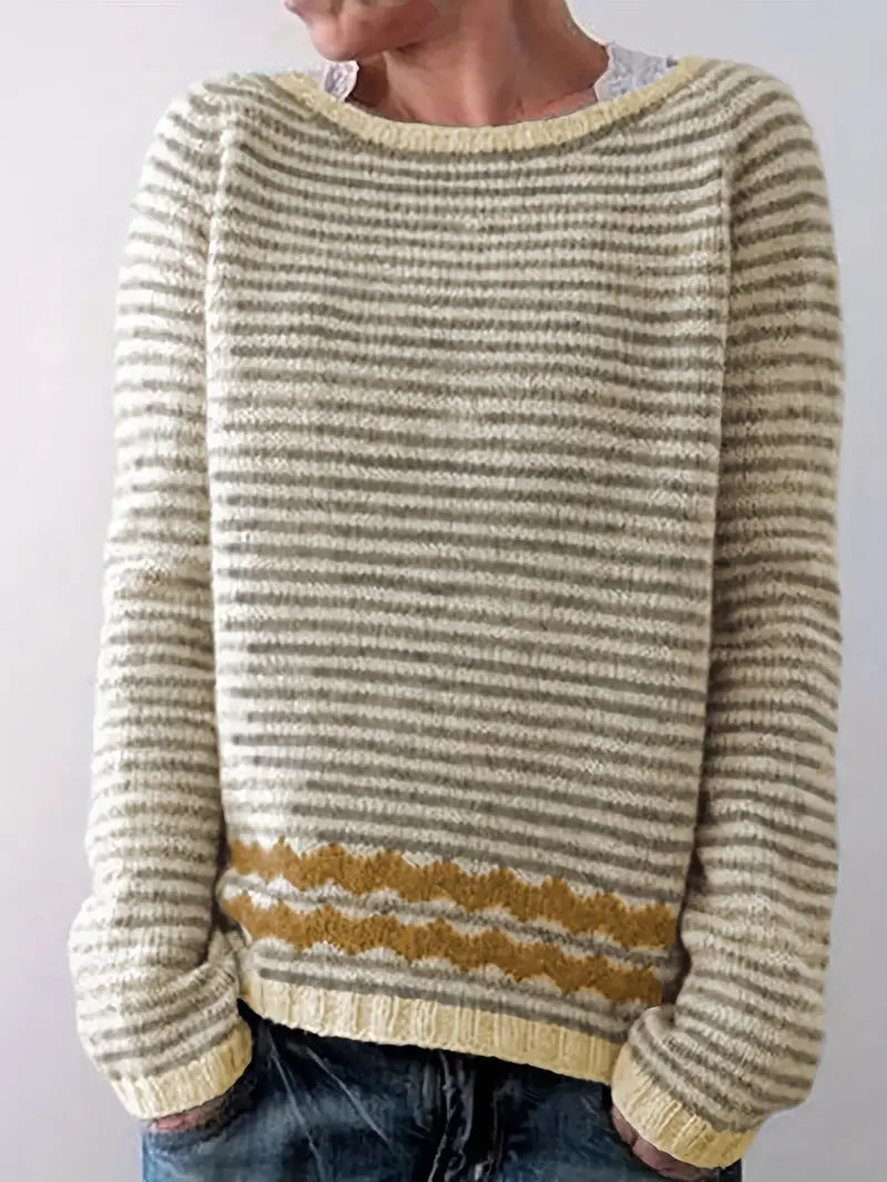 Fallon | Women's casual sweater with subtle stripes