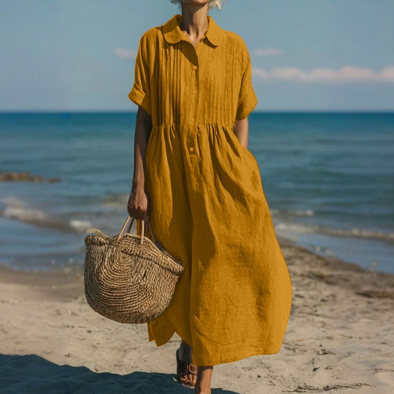 Delilah | Elegant, Loose Cotton Shirt Dress