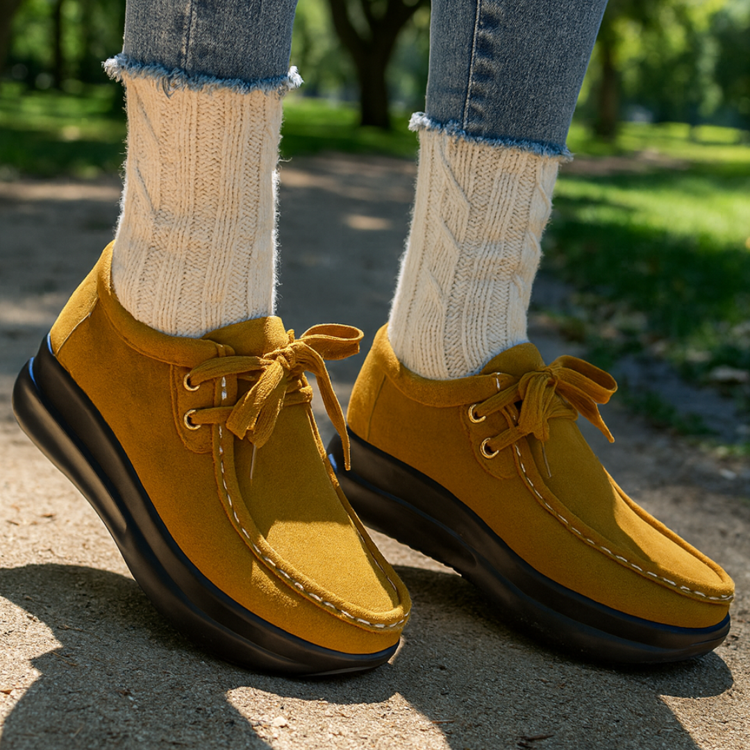 Amy | Lace Up Suede Shoes With Non Slip Sole