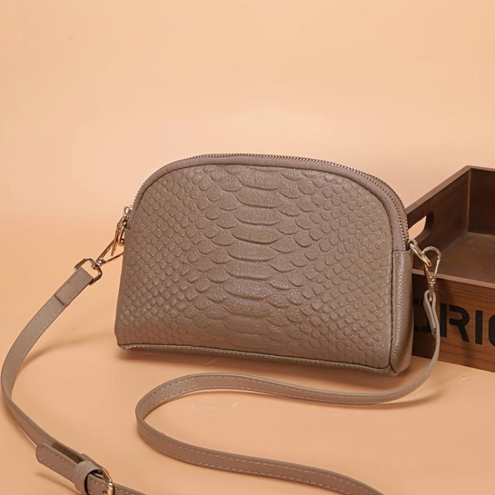 Emma | Beautiful Mini Crossbody Bag in Faux Leather with Crocodile Pattern