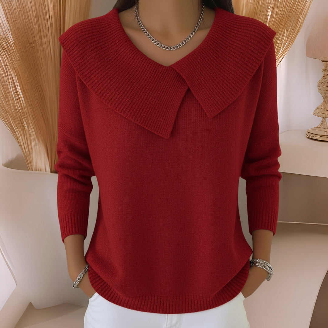Leticia | Knit Sweater with Soft Collar