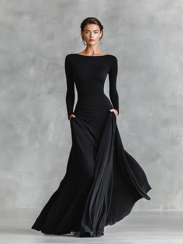 Anita | Elegant Maxi Dress with Flowing Pleats