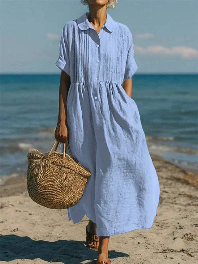 Delilah | Elegant, Loose Cotton Shirt Dress