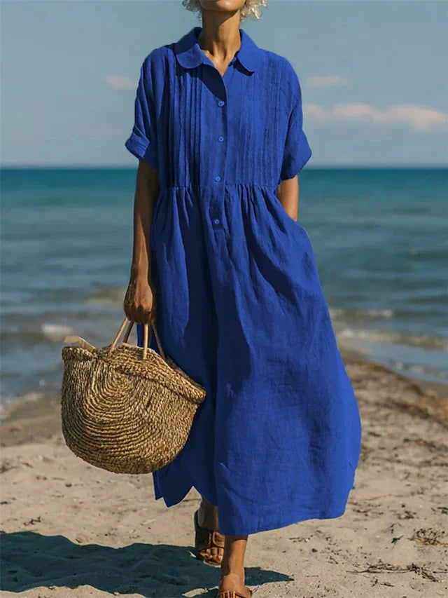 Delilah | Elegant, Loose Cotton Shirt Dress