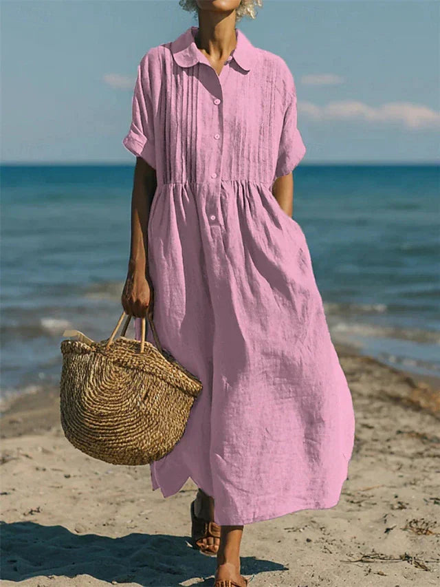 Delilah | Elegant, Loose Cotton Shirt Dress