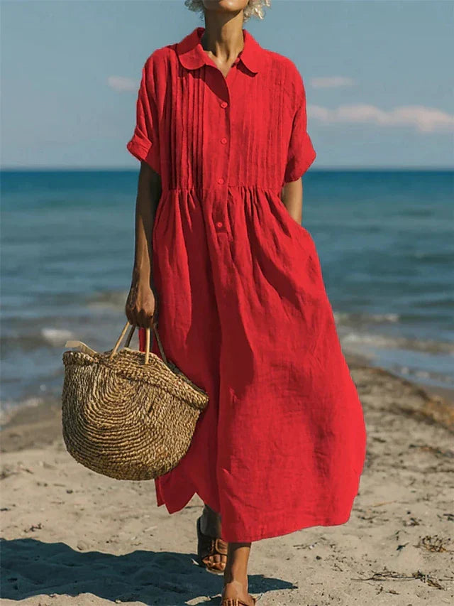 Delilah | Elegant, Loose Cotton Shirt Dress