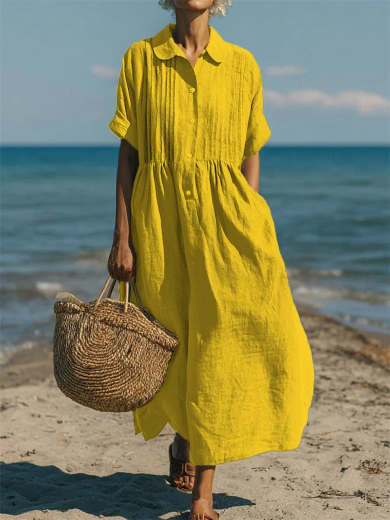Delilah | Elegant, Loose Cotton Shirt Dress