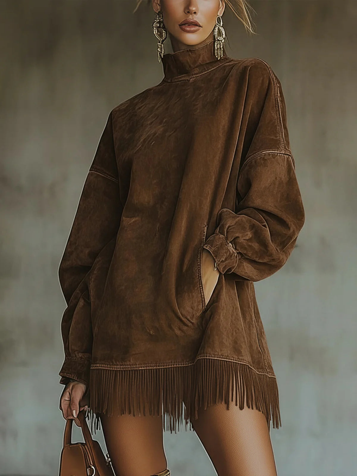 Elowen | Long-Sleeve Dress With Fringe