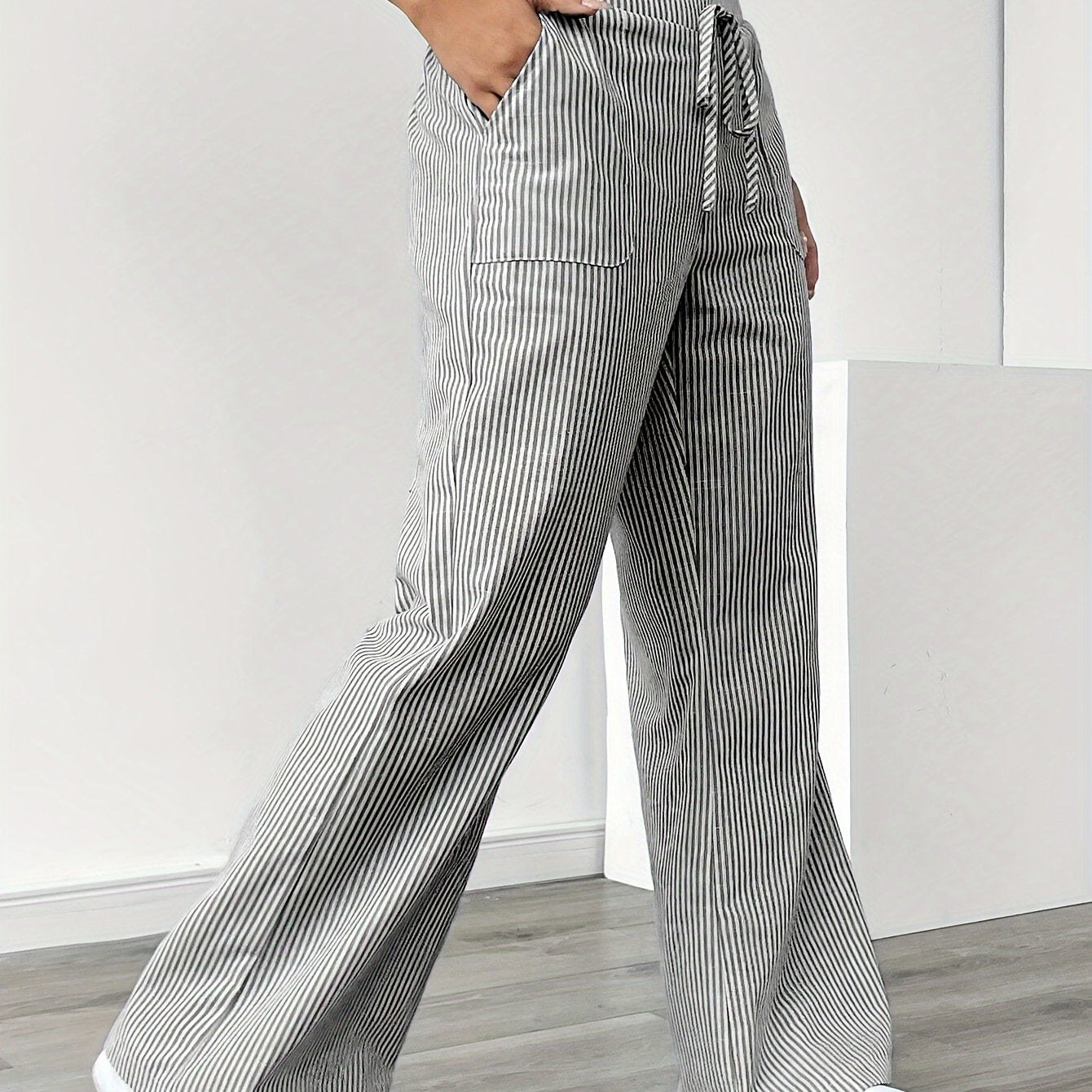 Michelle | Casual Wide-Leg Striped Pants