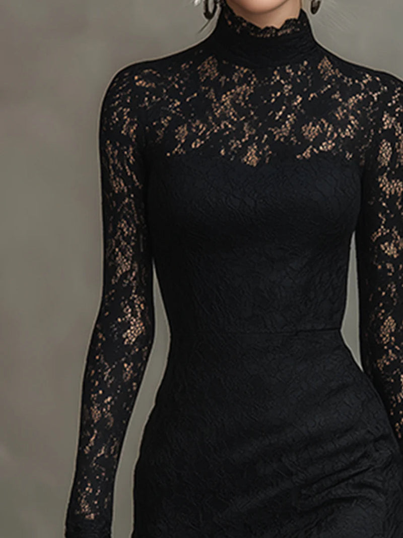 Ophelia | Long Dress with Long Sleeves and Lace