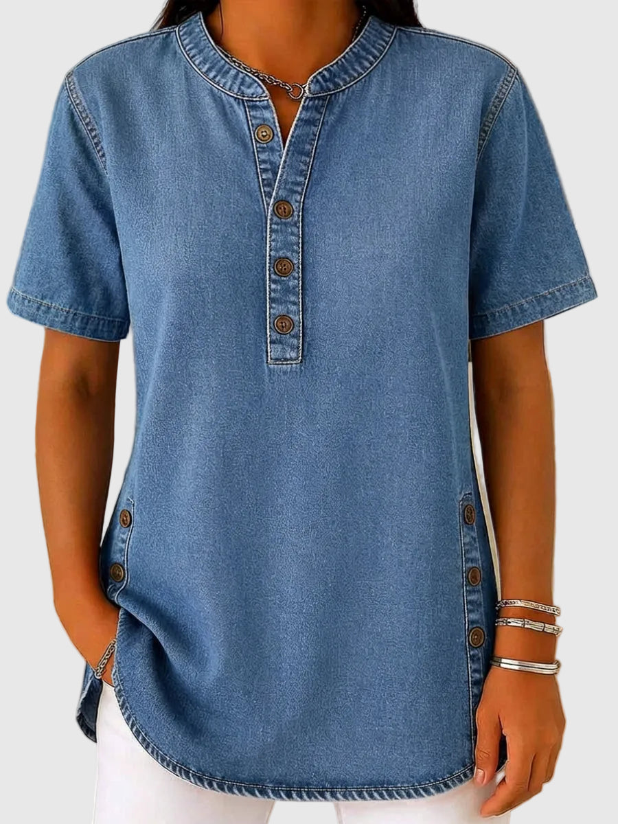 Hannah | Denim Blouse with a Loose Fit