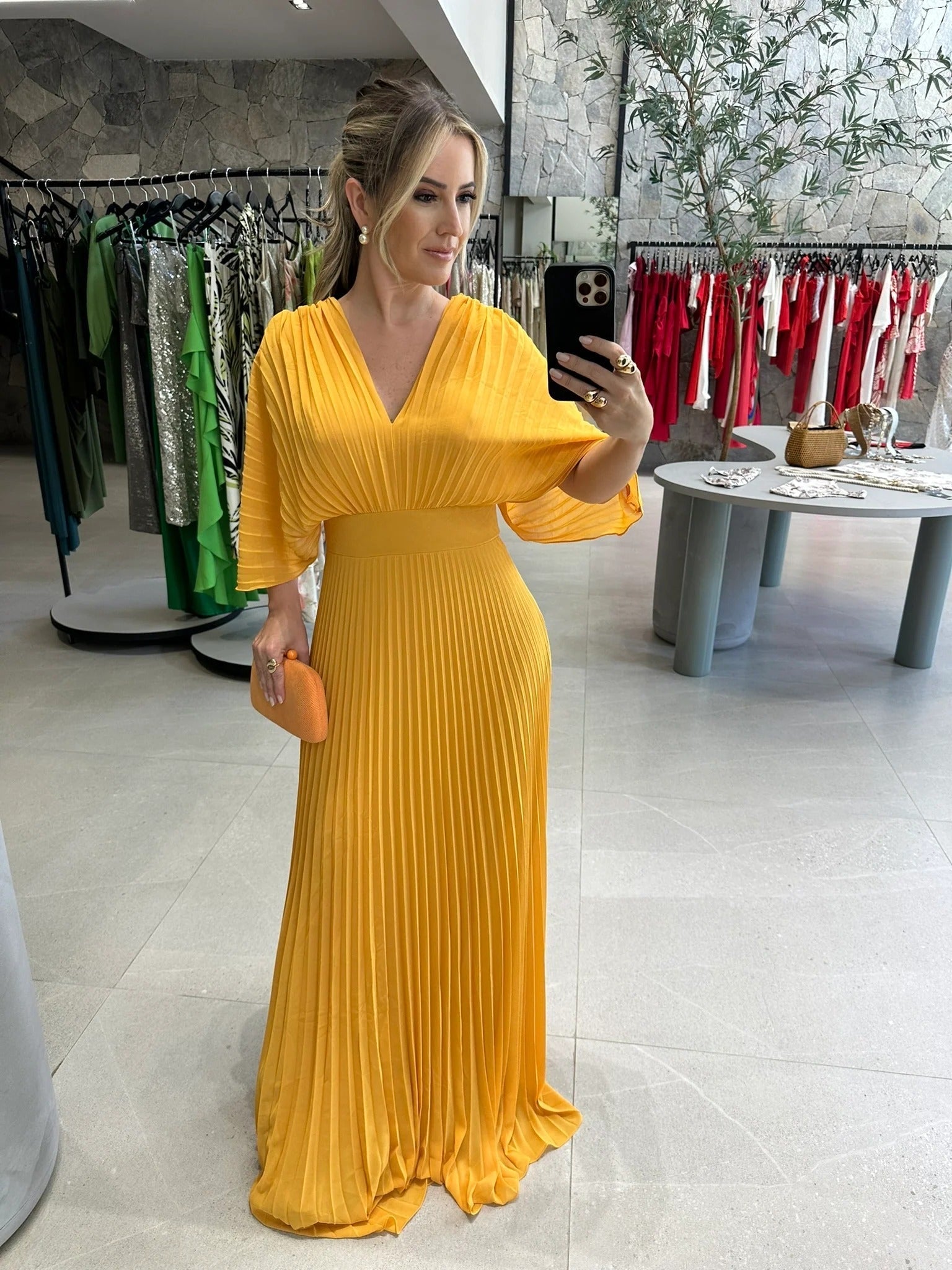 Maria | Lively Maxi Dress with Pleats