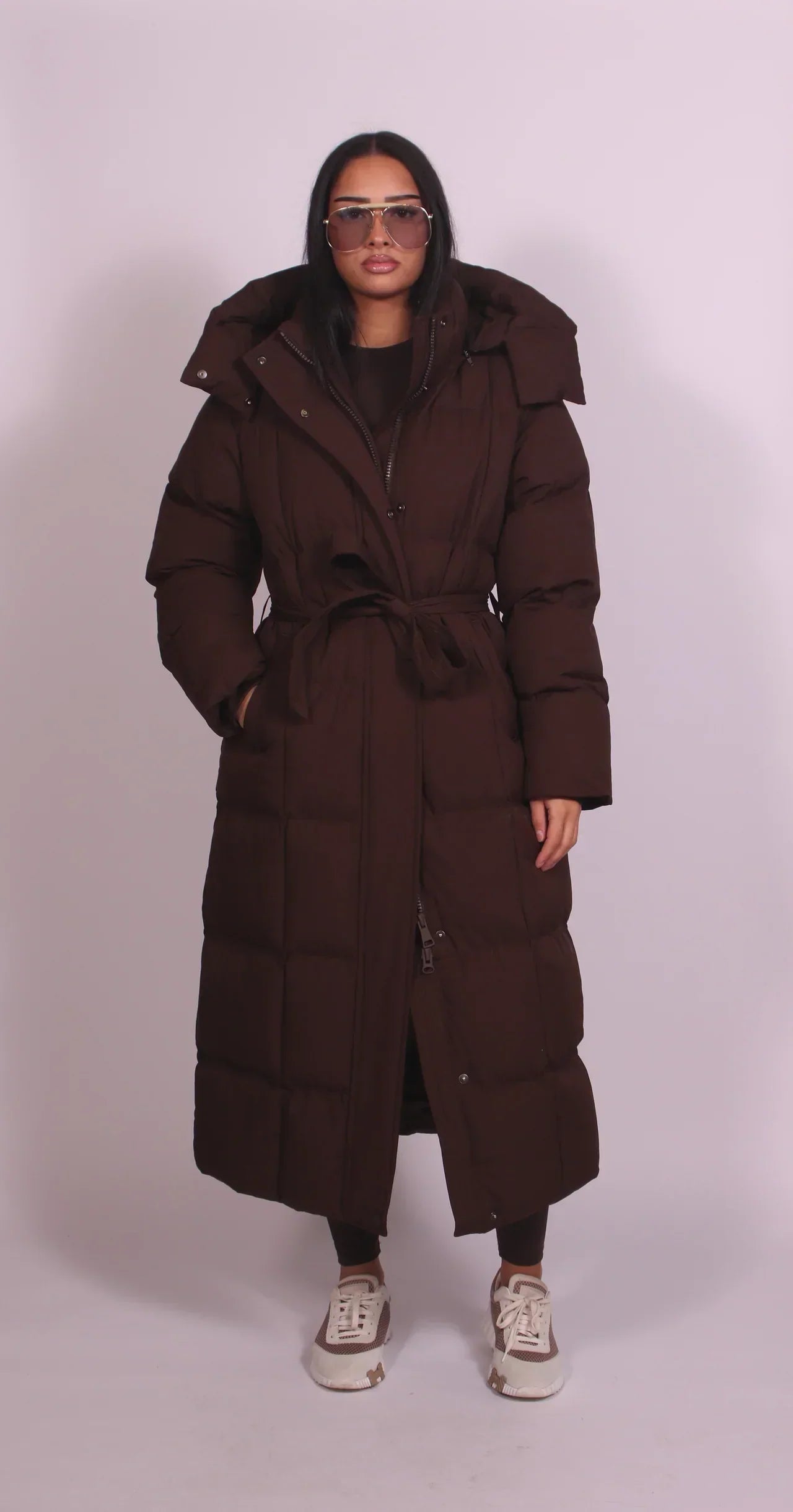 Fallon | Long Belted Puffer Coat